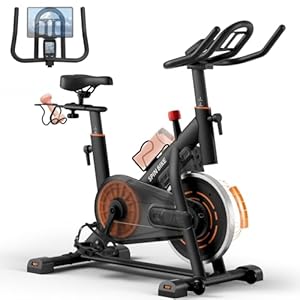 Heimtrainer Fahrrad mit Magnetischem Widerstand, Indoor Bike mit LCD-Monitor & Tablet-Halter, Leises Stabiles Fitnessbike für Zuhause, Verstellbar Ergometer Heimtrainer 120kg Belastbarkeit