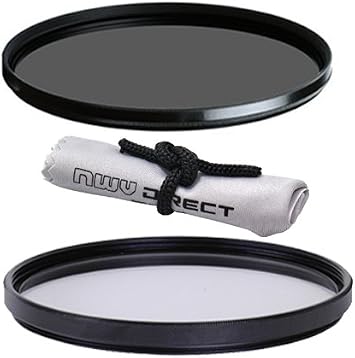 Vivitar High Grade 62mm UV Skylight 1A Filter, High Grade 62mm Circular Polarizing Filter, Nwv Direct Microfiber Cleaning Cloth.