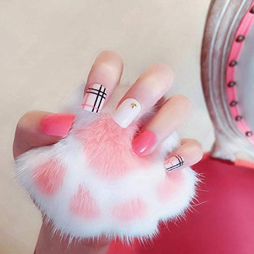 TJJF Falsche Nägel 24Pcs / Box Fashion Stripe Kurze gefälschte Nägel mit Designs und Kleber Maniküre Dekorationen… – Bild 5