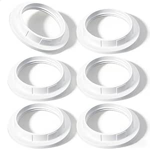 6 Pcs Lamp Shade Ring Replacement E26/E27 Socket Rings for Lamps White ...