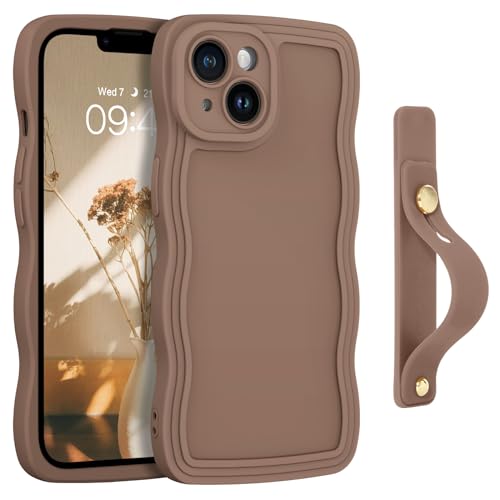 Coque iPhone 14 protection vague avec sangle et support silicone antichoc