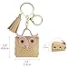 CAIRIAC Mini Coin Purse Keychain Cute Owl Backpack Change Wallet Bags Jewelry Pouch with Keyring for Women Storage Coins, Wireless Earbuds, Rings, Earrings (Khaki)