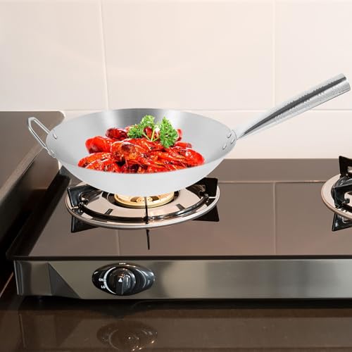 Wok de acero inoxidable 30 cm con mango largo miniatura 5