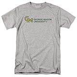 George Mason University Official Stacked Unisex Adult T Shirt,Athletic Heather, Large