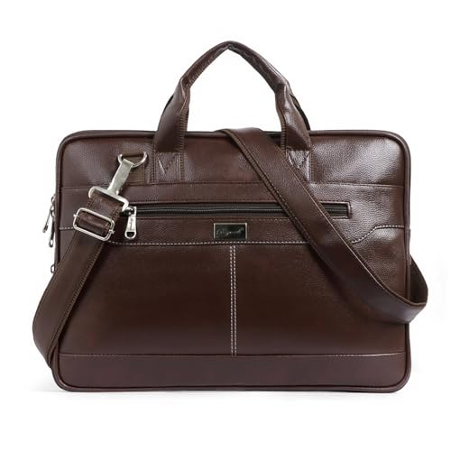 Image of Bagneeds 14 Inch Laptop Office Bag for Men & Women | Premium Synthetic Leather Business Briefcase | Padded Compartment | Adjustable Shoulder Strap