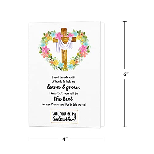 Petcee Will You Be My Godmother Scratch Off Card 4"X6" Religious Godmother Proposal Card Godmother Birthday Christmas Gift Card For Women Aunt Auntie, I Need An Extra Pair Of Hands #TOP6