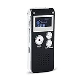 Tangmi Professional Multifunctional Rechargeable 8G 8GB 650HR Digital Audio Voice Recorder Dictaphone MP3 Player with 3D Sound (Black)