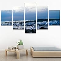 SIGNWIN 5 Panel Canvas Wall Art Landscape Mountain for Home Decorations Ready to Hang - 60