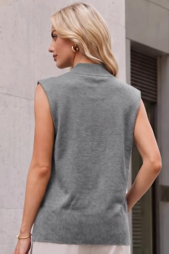 Image of Arach&Cloz Women's Wool Blend Mock Neck Sweaters Vest Business Casual Lightweight Trendy Tops Summer Outfits 2026