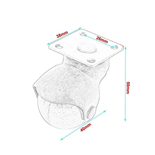 Swet Ball Caster Wheel [Set Of 4] For Furniture [1.5 Inch], Antique Swivel Caster With Top Plate [360 Degree Rotated] [Smooth And Quite] [Ball Bearing] [Polyurethane] #TOP4