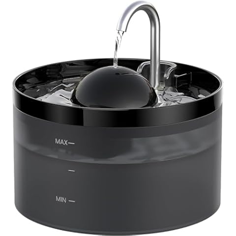 UIOOQ Cat Water Fountain, Pet Waterer Fountain with Ultra Silent Pump, Activated Carbon Filter Keep Water Fresh, 2.2L Capacity, Faucet Design, Anti Sputtering, Suit for All Kinds of Cat Cover