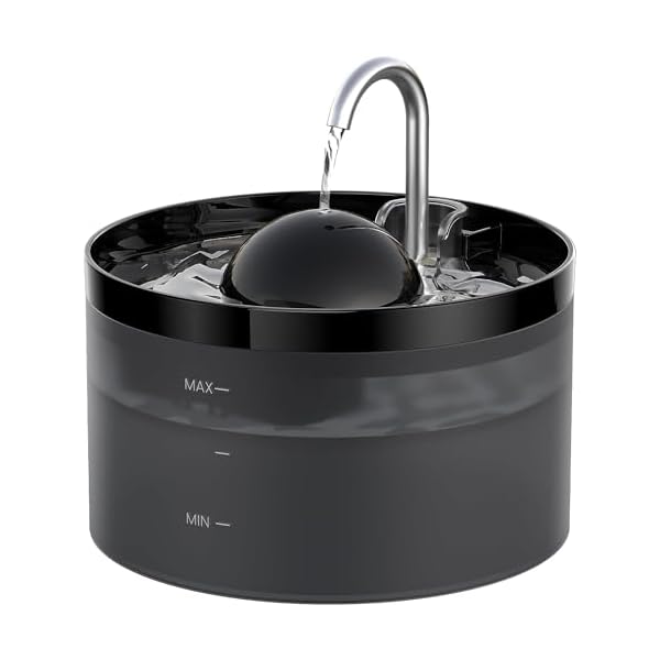 UIOOQ Katzenbrunnen, Haustierbrunnen mit Ultra-Stiller Pumpe, Aktivkohlefilter hält das Wasser Sauber, 2,2L Kapazität, Wasserhahndesign, Anti -Sputtern, Anzug für alle Arten von Katze