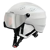 Farbe: matt Weiß ALPINA Erwachsene GRAP Visor HM Skihelm, White matt, 54-57