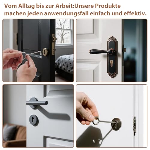 Soiftra Universal Dietrich Set,3 Stück,Profi Buntbartschlüssel Universal, Türöffnungswerkzeug,Universalschlüssel für Zimmertüren,Dietrich Schlüssel für Schrank,Bartschlüssel Dietrichset,Öffnet Nahezu