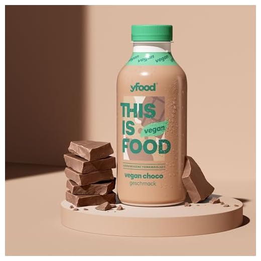 YFood Vegan Cacao | Laktose- und glutenfreier Nahrungsersatz | 26g Protein, 26 Vitamine & Mineralstoffe | Astronautennahrung - 25% des Kalorienbedarfs | Trinkmahlzeit, 6 x 500 ml | 1,50 € Pfand inkl.