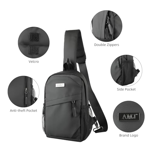 AMJ Cross-body Bag Small Handbag For Men, Shoulder Mini Bag For Women, Travel Chest Daypack for Hiking, Camping, Sports3