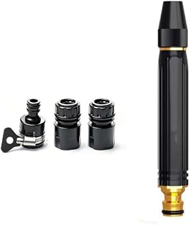 High Pressure Car Wash Water Gun, Heavy Duty Adjustable Metal Garden Hose Nozzle with Brass Connector, Multi Spray Mode Power Washer Nozzle for Car Washing, Yard Patio Cleaning & Plant Watering