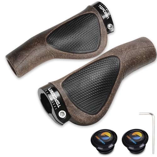 TOPCABIN Bicycles Handlebar Grips, Aluminum Lock-on Ergonomic Bike Grips, Cushion Vibrations Comfort...