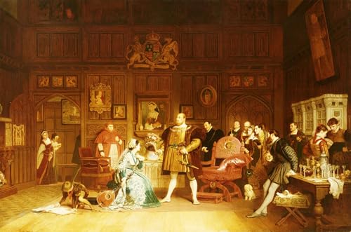 Tableau d'art Marcus Stone Henri VIII et Anne Boleyn - Impression de prestige vintage 60x90