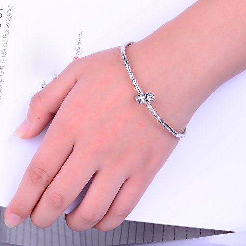 Argento 925 cuore charm bead per bracciali Pandora...