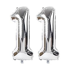 Silver Number 11 Balloon