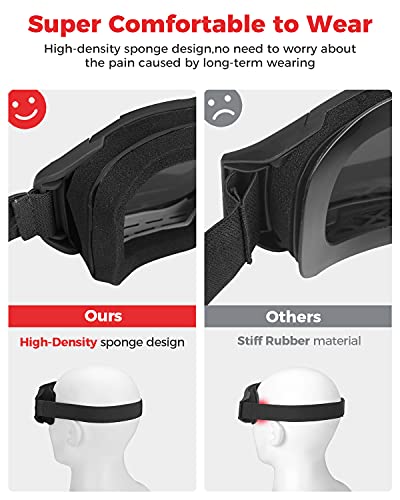 Kemimoto Airsoft Goggles, Tactical Safety Goggles Anti Fog Military Glasses With 3 Interchangeable Lenses, Ballistic Goggles For Paintball, Shooting, Hunting #TOP3