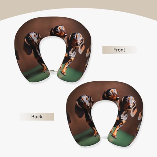 Almohada de viaje con diseño de perro salchicha miniatura 3