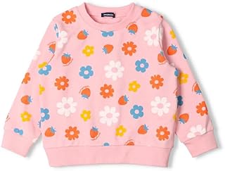 [ムージョンジョン] 子供服 お花イチゴ総柄裏毛トレーナー 90cm～120cm M64643