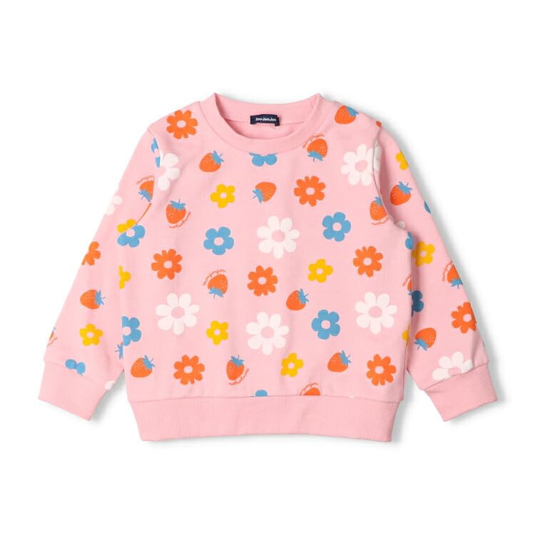 [ムージョンジョン] 子供服 お花イチゴ総柄裏毛トレーナー 90cm～120cm M64643
