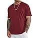 Men's Fashion Oversized Tshirts Workout Short Sleeve T-Shirt Dry Fit Lightweight Crewneck Tee Tops Dark Red