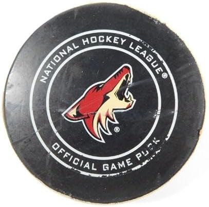 2018 Arizona Coyotes vs. Ottawa Senators Game Used Puck 3-3-18 AA0021725 - NHL Unsigned Game Used Pucks