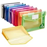 CUTHOLLOW Plastic Expandable File Organizer Folder(No Divider), 18Pcs Waterproof Transparent Document Holder Storage for Receipt/Paper/Bill/Taxes/Letter, Easy to Label A4 Size for School Office Home