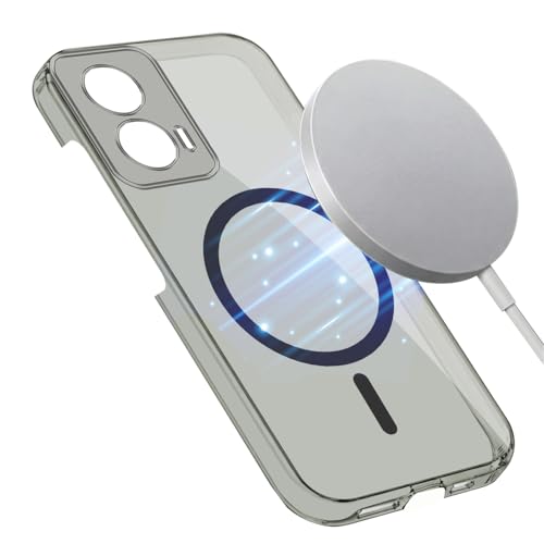 Image of Jkobi Lifetime Anti-Yellow MagSafe Compatible Clear Back Cover Case for Motorola Moto Edge 50 Fusion (Sleek Hard Crystal | Shockproof and Camera Protection)