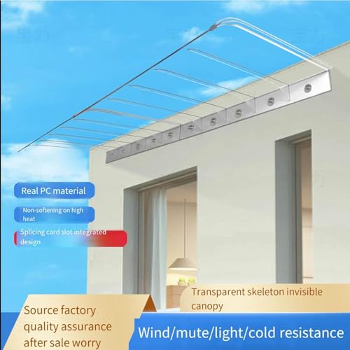 Toldo exterior de policarbonato transparente de 3 mm para protección de puertas y patios de 60x120cm 4