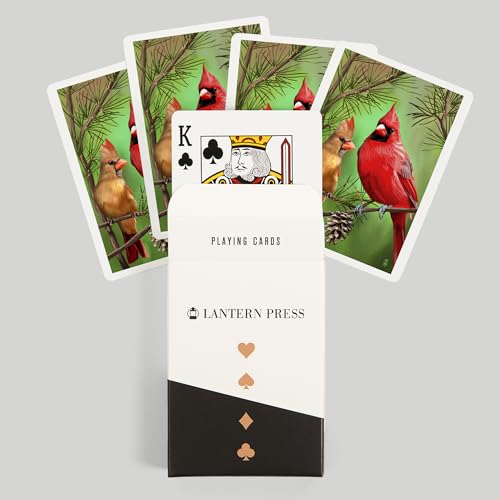 Cartas Lantern Press Cardinals in Summer, 52 cartas póker miniatura 6