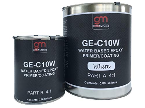 GlobMarble 1 Gal. Water Based Epoxy GE-C10W. White. Pigmented Epoxy Floor Coating. Epoxy Resin for Floor or Primer