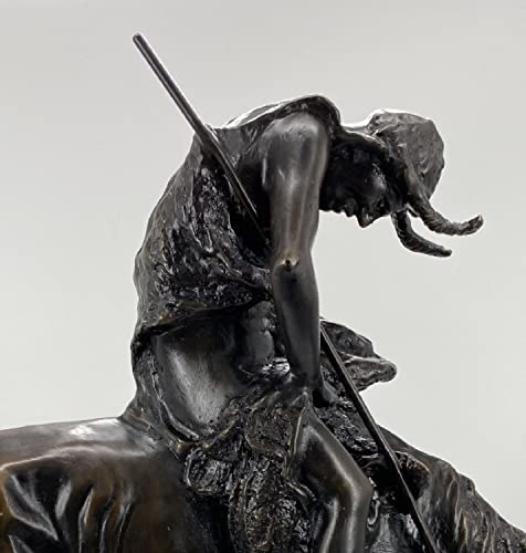 American Handmade Bronze Statue Scalpture End Of The Trail By James Earl Fraser Medium Size 14 Inch High #TOP4
