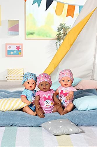 BABY born 827970 43cm w Dummy-Realistic Doll with Lifelike Functions-Soft to The Touch, Flexible Body-Eats, Sleeps, Cries & Uses The Potty-11 Accessories-Pink, Magic Girl Brown Eyes