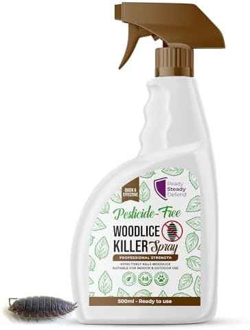 Woodlice Killer Spray 500ml - Pesticide-Free, Non-Stain & Low-Odour Formula, Long-Lasting Barrier, Easy Application, Effective Woodlice Killer for