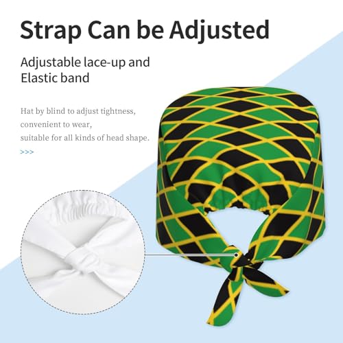 Image of Working Cap Scrub Cap with Sweatband Adjustable Unisex Women Tie Back Hat Nurse Surgical Caps