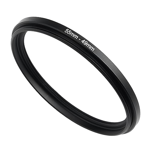 Image of 55mm to 49mm Step-Down Ring Filter Adapter,for All Brands UV ND CPL, Metal Ring Step-Down Rings Adapter Filter (55mm-49mm)