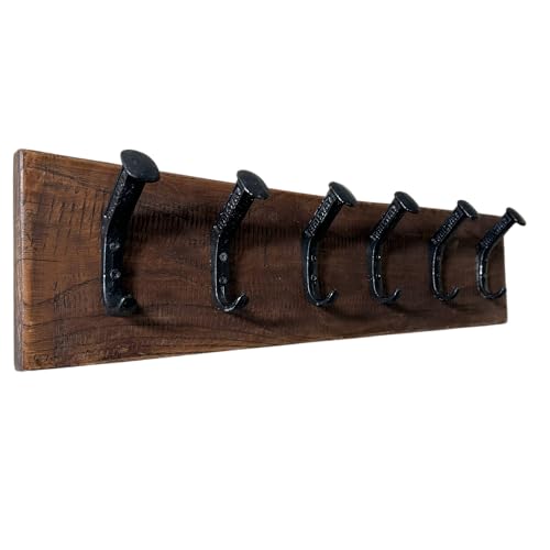 Magnolia Oaks Woodshop Rustic Reclaimed Wooden Wall Coat & Hat Ra...