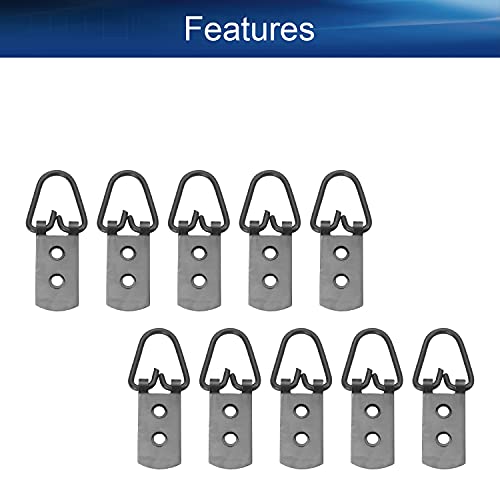 Image of D Ring Picture Hangers 42mm x 11mm Hardware Assortment Kit, for Home Decoration Hanging Clock Paintings Artwork Creative Picture Frame Photo Hanging Solutions Black Tone 10pcs