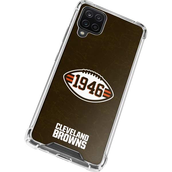 Skinit Clear Phone Case Compatible with Galaxy A12 - Officially Licensed NFL Cleveland Browns Alternate Distressed Design