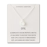 Philip Jones Silver Plated Synthetic White Opal Necklace with Quote Card