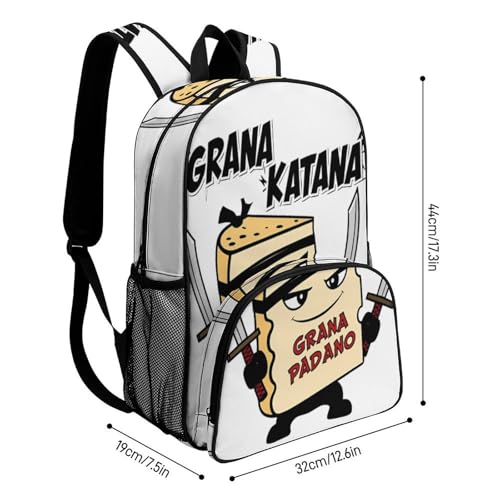 1 Merch Large Travel Backpack Italian-Brainrot Meme Waterproof Lightweight Daypack White 44x32x19cm2