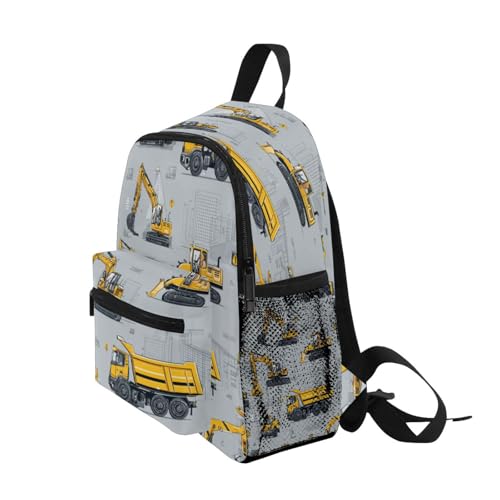 Cute Trucks Crane Excavators Toddler Backpack for Girls Boys Elementary School Kids Kindergarten Bookbag3
