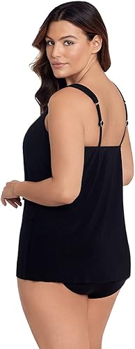 Miniatura 4 de Miraclesuit Traje de baño para mujer, talla grande, brasier con aros Razzle Dazzle, tankini, Negro -