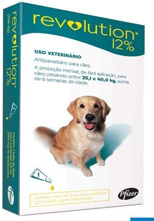Antipulgas e Carrapatos Zoetis Revolution 12% para Cães de 20,1 a...