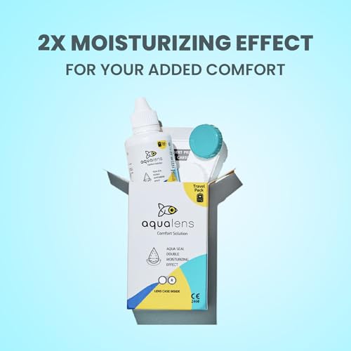 Image of Aqualens Comfort Contact Lens Solution - Multipurpose - Value Pack of 2 (360ml each) + (Lens case Free)